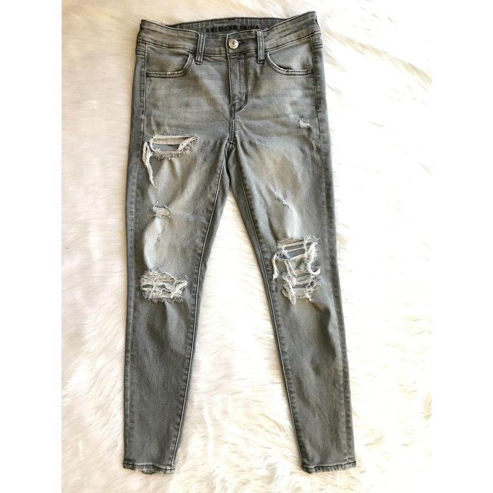 American Eagle Stretch Mid-Rise Skinny Jeans Jeggings‎ - Size 2 Short